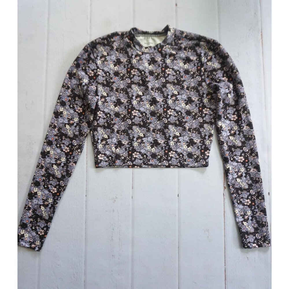 Reserved YFL Round Neck Allover Print Long Sleeve Top, Black Combo – Size S